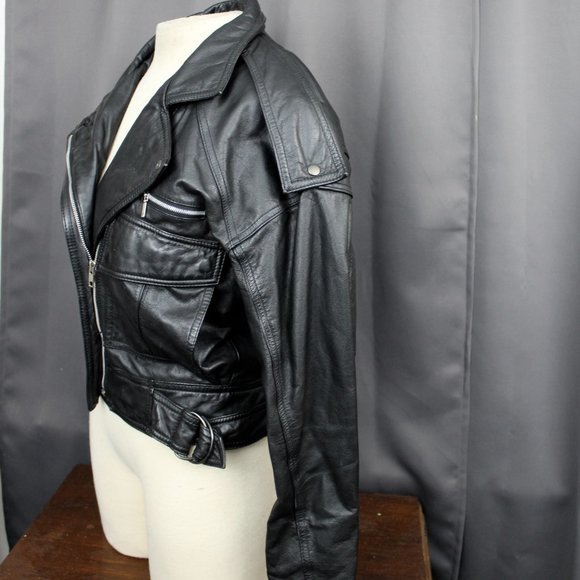 Vtg Genuine Leather Mot-Bomber Style Jacket 8 - Picture 6 of 10